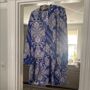 Blue and White Paisley Dress H&M